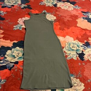 Zara Sleeveless Midi Dress in Soft Green
